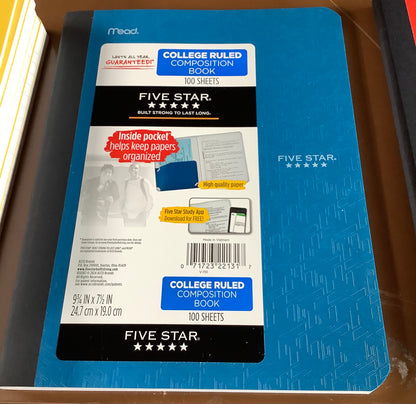 Five Star Comp Book with Pocket 100ct Wide Ruled