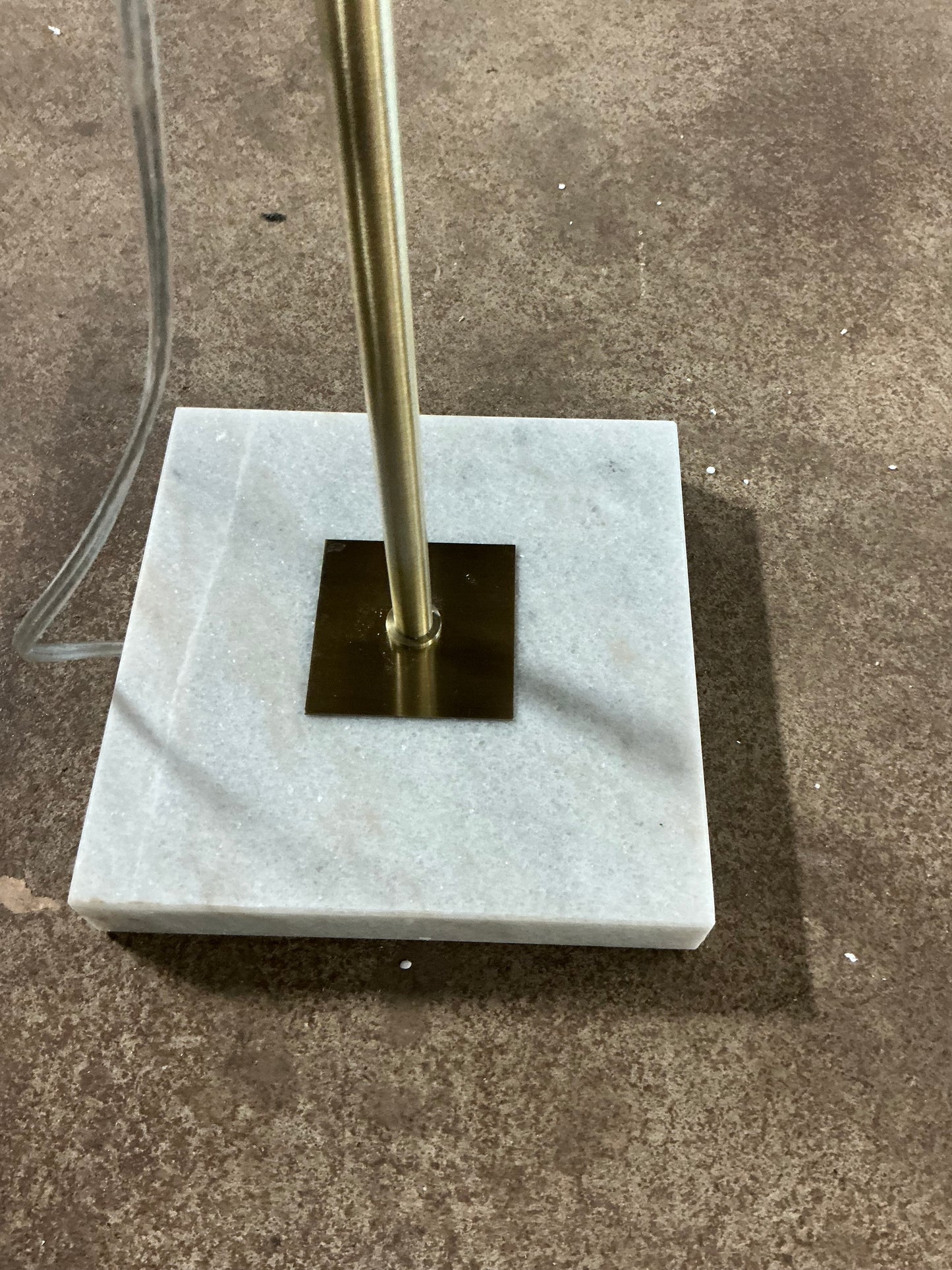 62” Floor Lamp With Square White Marble Base - Out of Box -  Minor Cosmetic Damage (see pictures) - FOR PICKUP ONLY