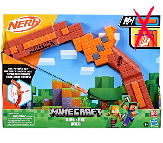 NERF Minecraft Bow - OPEN BOX (MISSING AMO) - (SEE PICTURES)