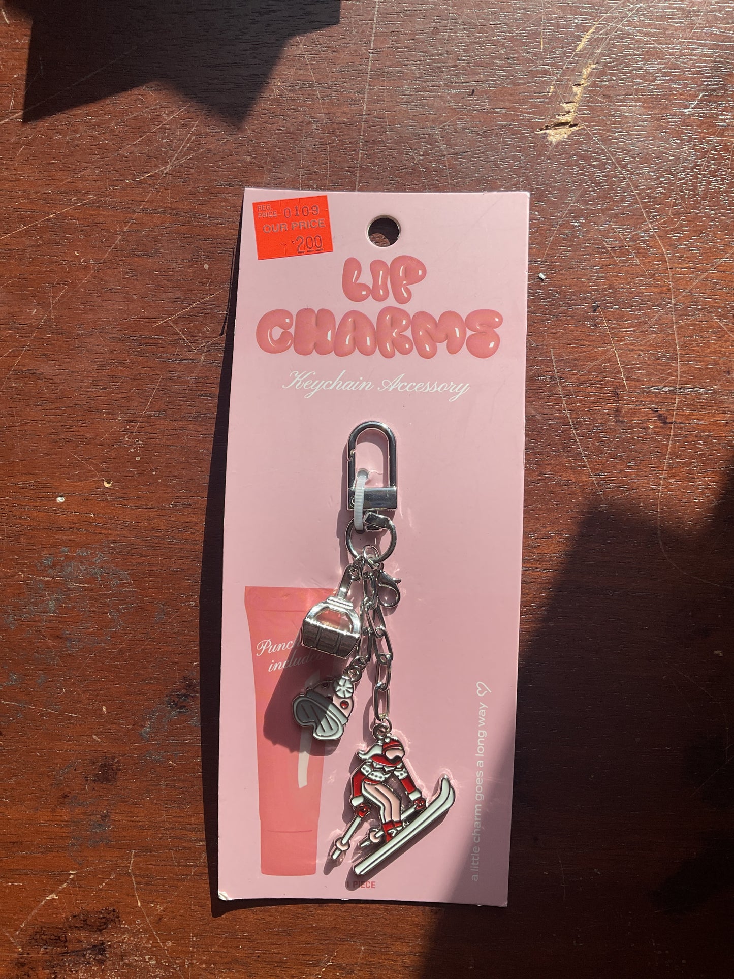 Lip Charm Keychain Accessory - Skier