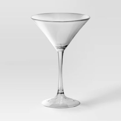 3Pk Entertaining Martini Cocktail Glass Set - Threshold™: Clear Glass, Dishwasher-Safe, 8oz Capacity, Set of 3 - Open Box - Missing 1 Glass (see pictures) - FOR PICKUP ONLY