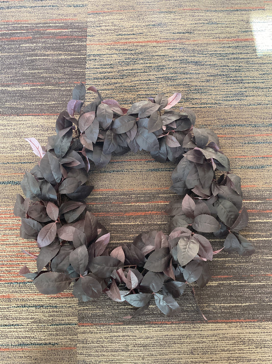 Black Plum Leaf Fall Wreath