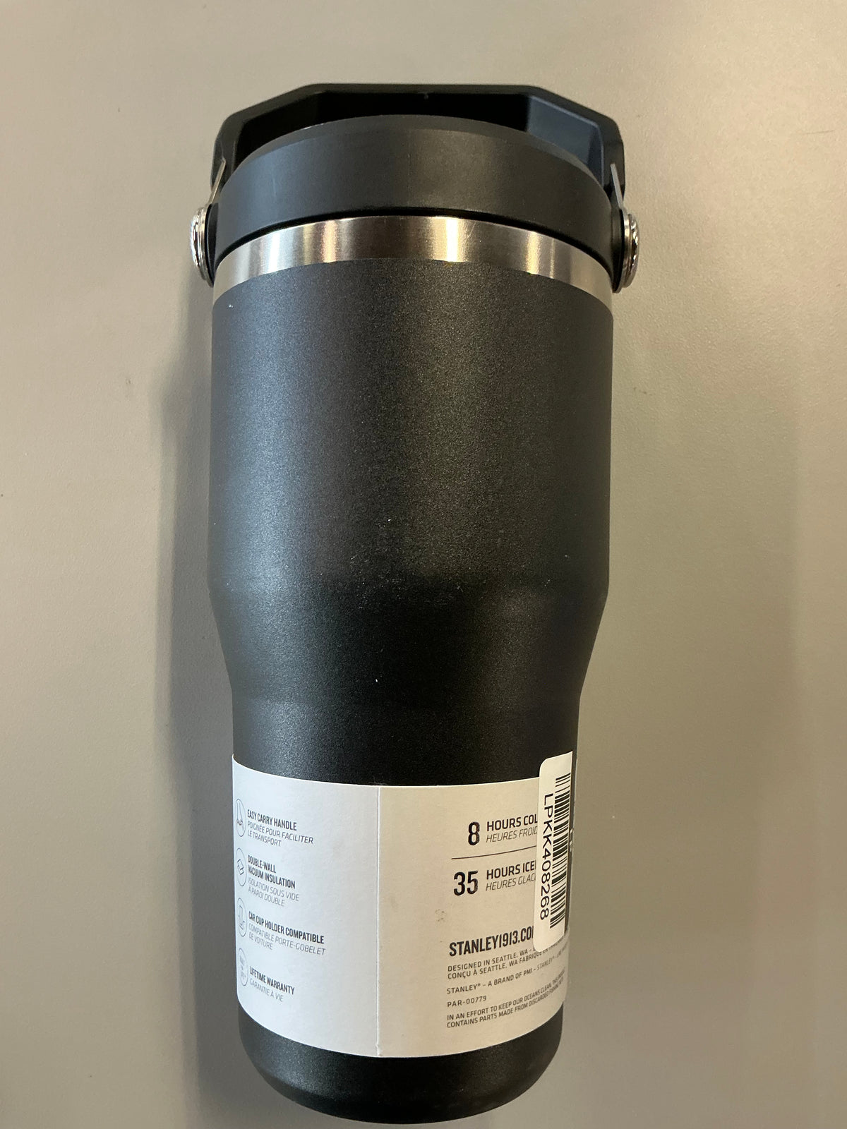 Stanley 20oz Stainless Steel IceFlow Flip Straw Tumbler- Black 2.0 - MINOR COSMETIC DAMAGE DUE TO SHIPPING (see pictures)