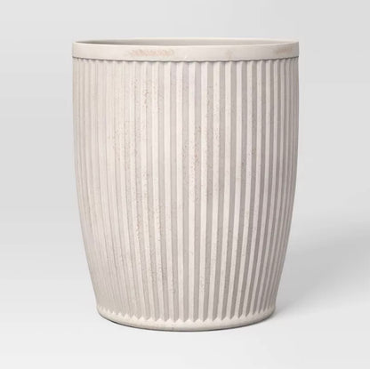 Weathered Ribbed Composite Indoor Outdoor Planter Pot - Off White - May Have Minor Cosmetic Damage (see pictures) - FOR PICKUP ONLY