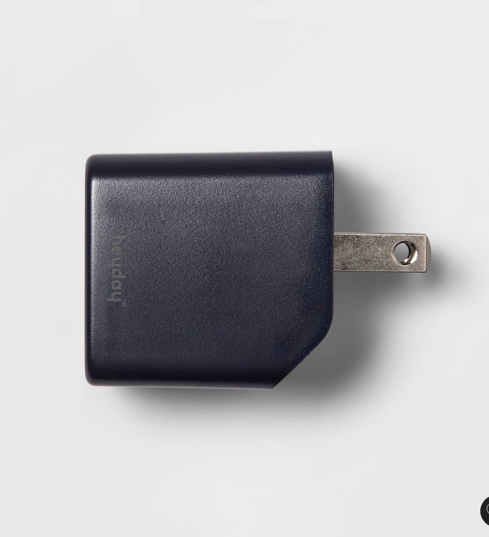 Dual Port 25W USB-A and USB-C Wall Charger - Dusk Blue