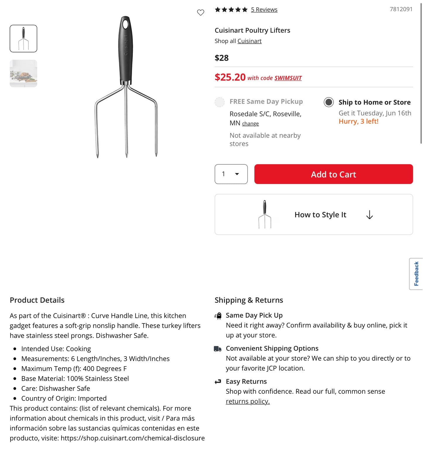 Cuisinart Poultry Lifters