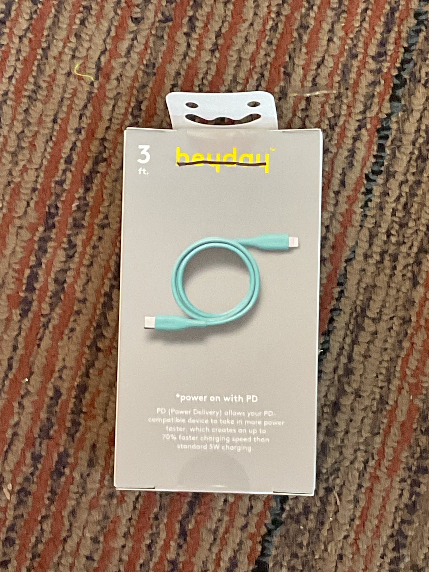Lightning to USB-C Fast Charging Cable-3ft-Aqua