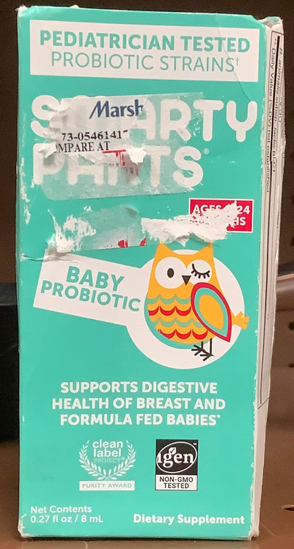 Smartypants Baby Probiotic Drops, 0-24 Months, Unflavored, 0.27 fl oz (8 ml), Smarty Pants