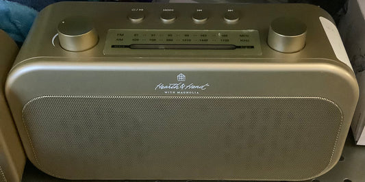 THRIFTY 70-Portable Brass Finish AM/FM Bluetooth Radio