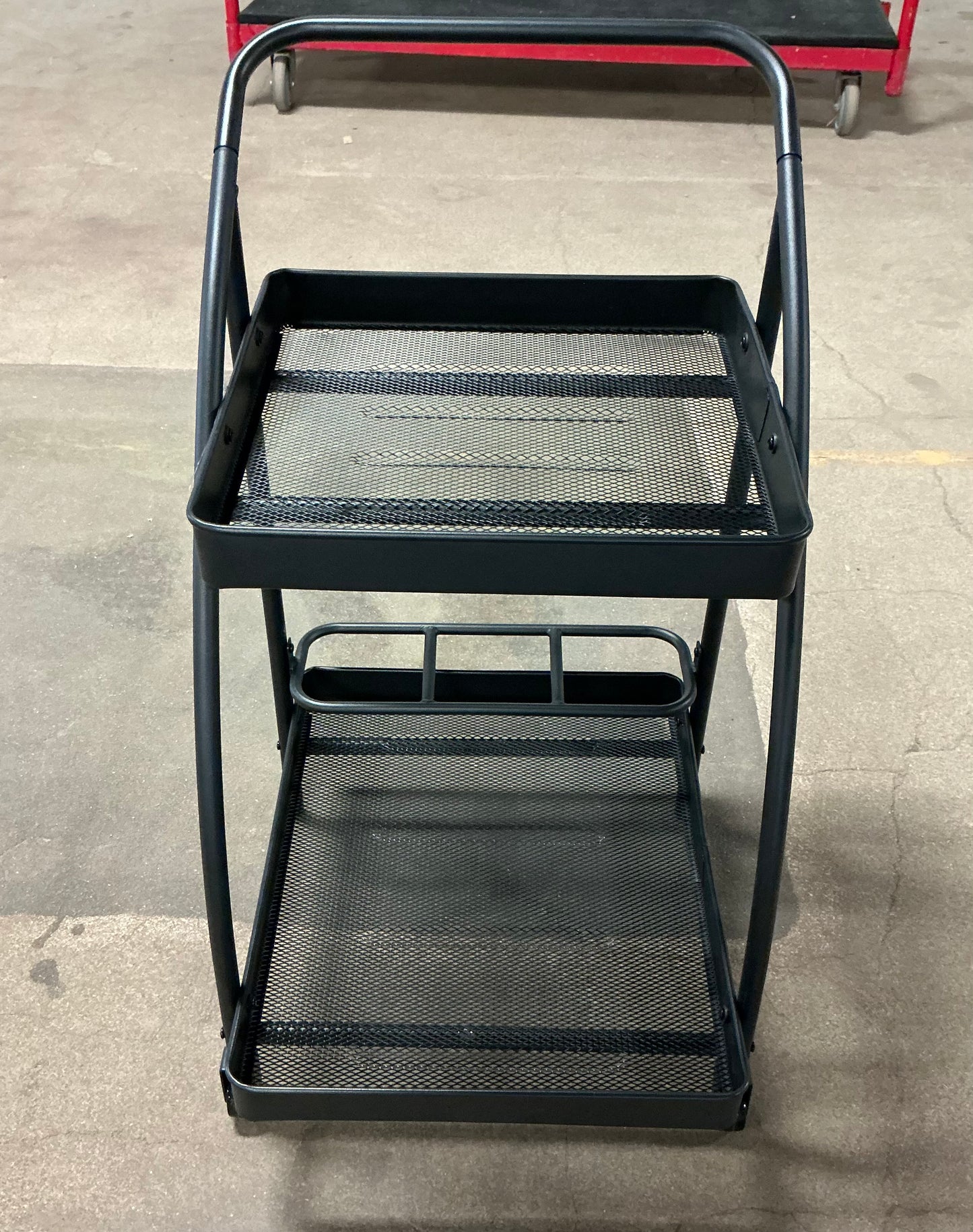 Metal Mesh Rolling Bar Outdoor Serving Cart - Black - Out of Box - FOR PICKUP ONLY