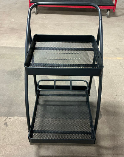Metal Mesh Rolling Bar Outdoor Serving Cart - Black - Out of Box - FOR PICKUP ONLY