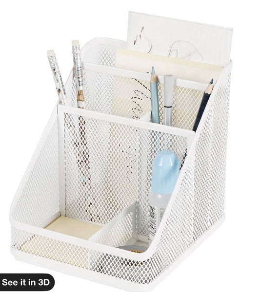 Mesh Medium Desktop Organizer White