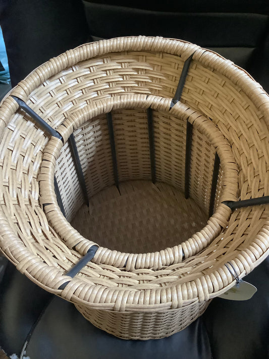 THRIFTY 70-Wicker Storage Patio Accent Table Tan