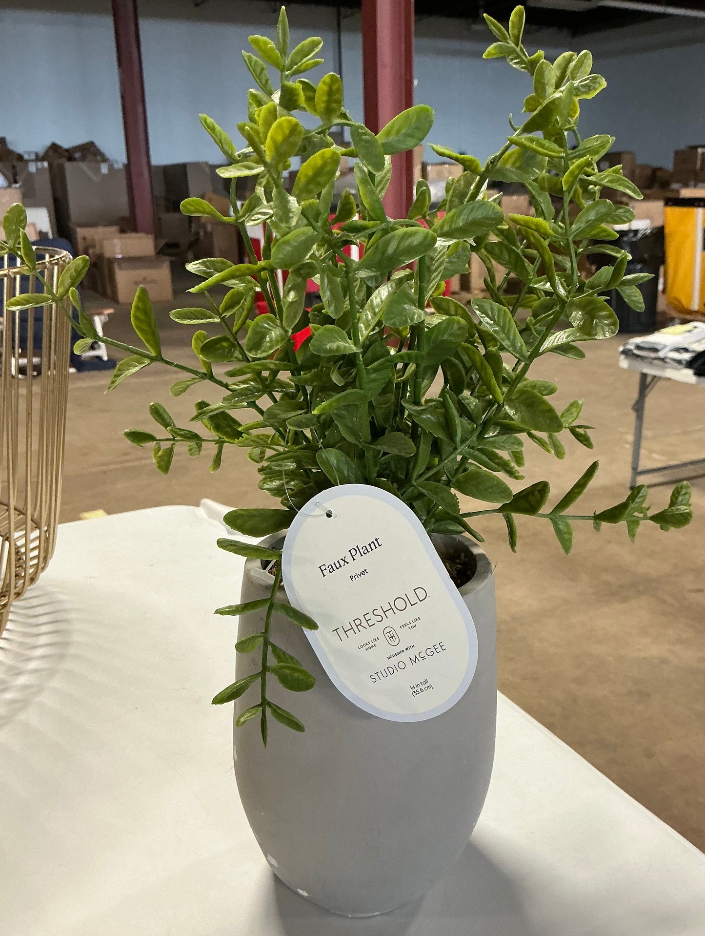 14" Artificial Potted Privet  - SOME COSMETIC DAMAGE (see pictures)