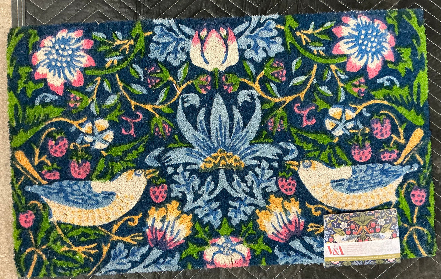 Entryways 36"x24" Victoria and Albert Museum Strawberry Thief Coir Door Mat