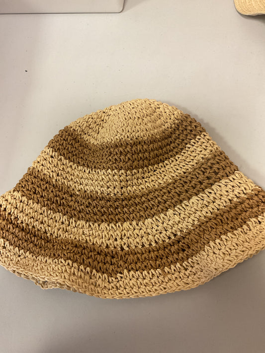 (CLEARANCE) Striped Straw Rope Bucket Hat With Wide Brim