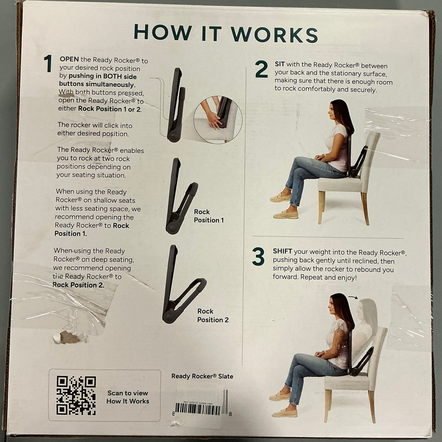 READY ROCKER Back Support | Adjustable Ergonomic Portable Rocker | Back Pain Relief & Relaxation | Back & Lumbar Support for Chair | Lightweight & Portable - Open Box