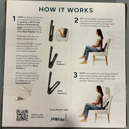READY ROCKER Back Support | Adjustable Ergonomic Portable Rocker | Back Pain Relief & Relaxation | Back & Lumbar Support for Chair | Lightweight & Portable - Open Box
