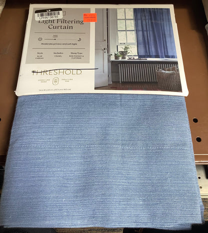 (Clearance). 63” LIGHTS FILTERING CURTAIN 1-PANEL-BLUE FARRAH