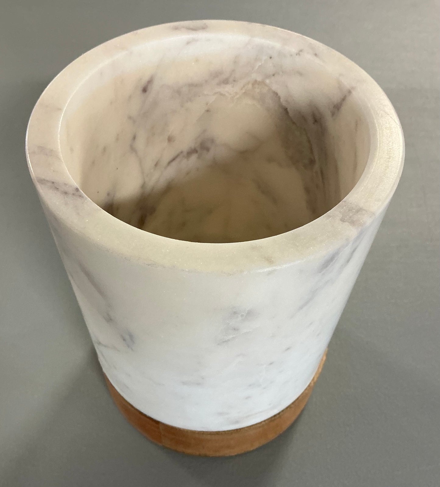 THRIFTY 70 -Linden Street Mango Wood & Marble Utensil Holder - Open Box - USED (See Pictures)- FINAL SALE- NO RETURNS - AS IS