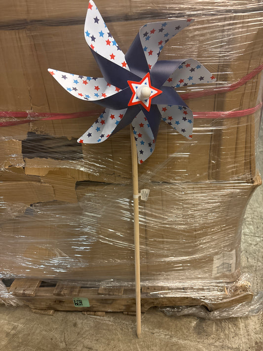 CLEARANCE - FINAL SALE - Jumbo 40” Pinwheel - Red, White, Blue Stars