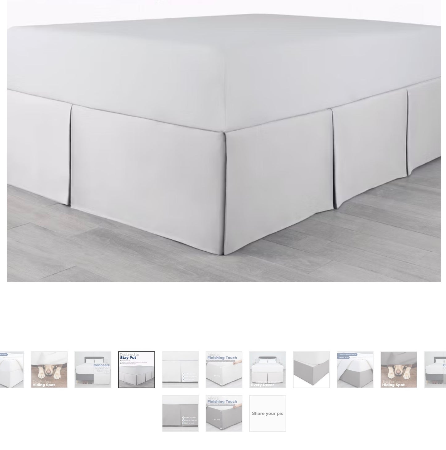 Martex Extra Long Bedskirt - Queen - White