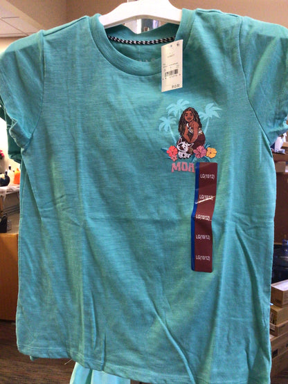 Girls Moana 2 Short Sleeve Graphic T-Shirt Teal Green
