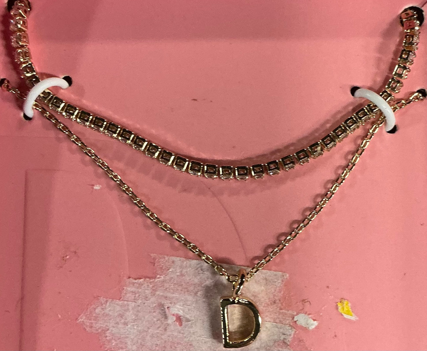Gold Initial Necklace (AND) - Damaged Packaging (See Pictures)