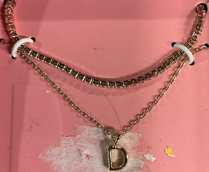 Gold Initial Necklace (AND) - Damaged Packaging (See Pictures)