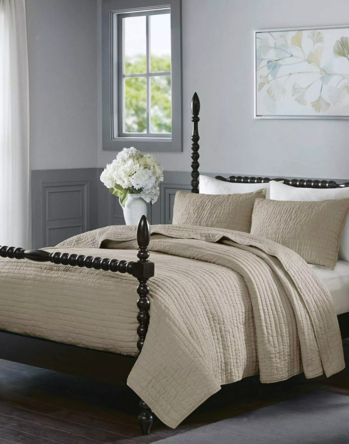 King Size-Madison Park Signature Serene 3-Piece
Cotton Quilt Set with Shams