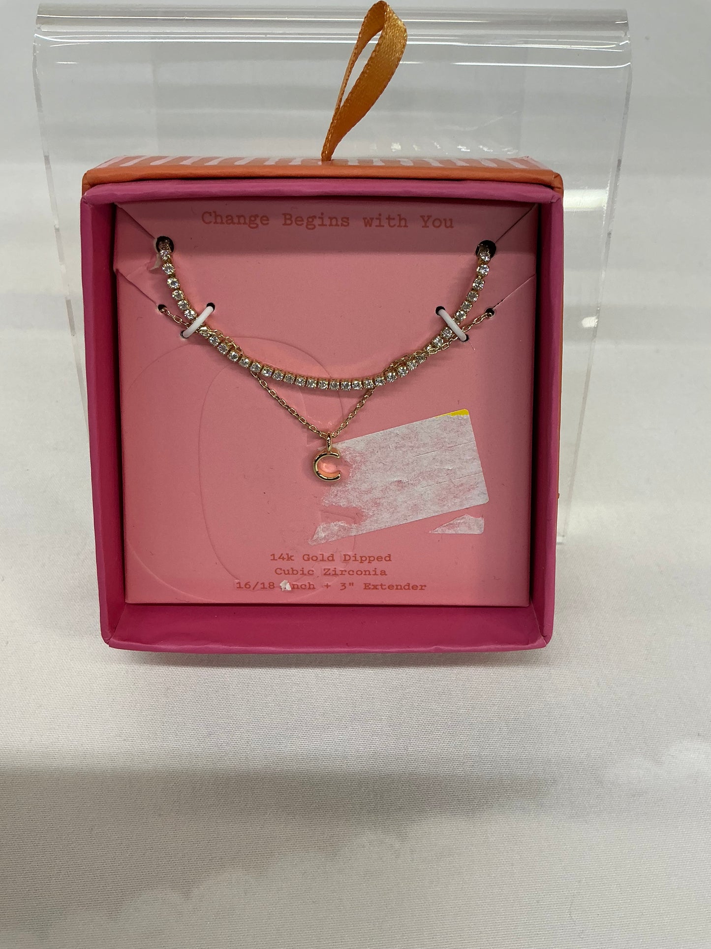 Gold Initial Necklace (AND) - Damaged Packaging (See Pictures)
