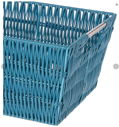 Whitmor - Rattique Storage Canvas Bin Tote (13X15X9.8”) - Berry Blue