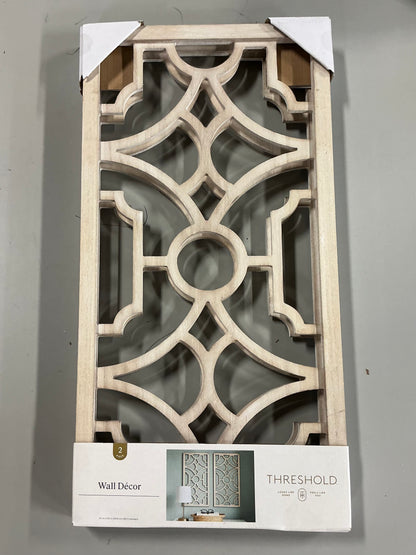 Set of 2 Wood Lattice Wall Hanging - Brown - Threshold™ - Damaged Box (see pictures) - FOR PICKUP ONLY