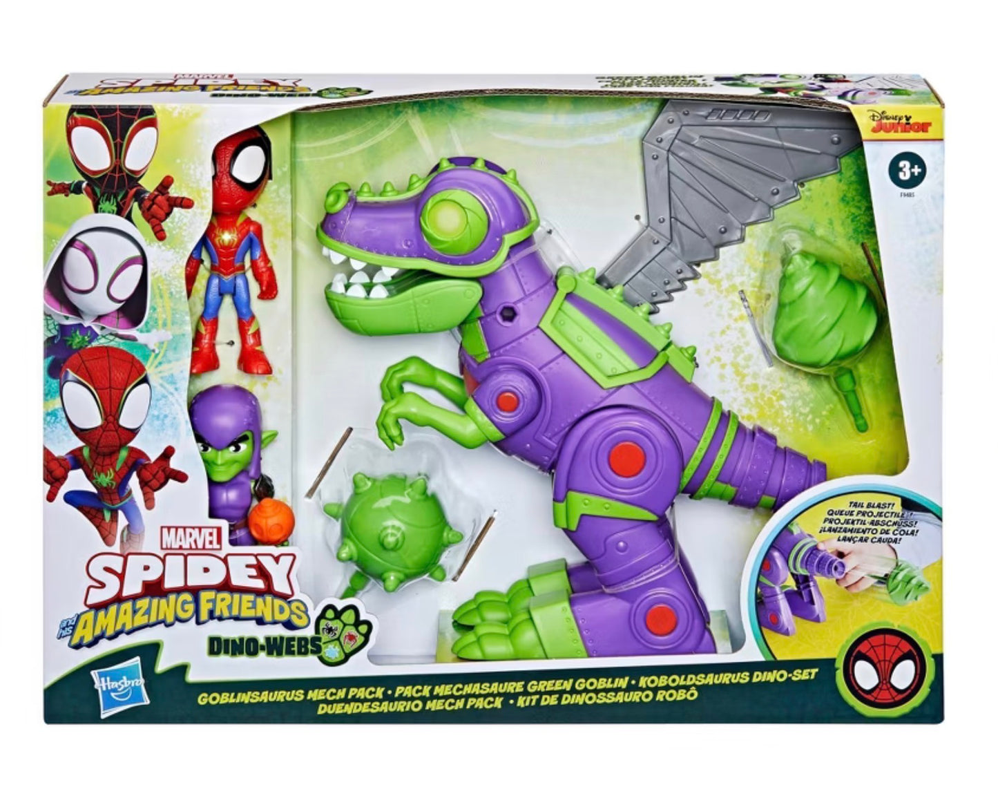 Marvel Spidey and His Amazing Friends Dino-Webs Goblinsaurus Mech Pack - DAMAGED BOX (see pictures)
