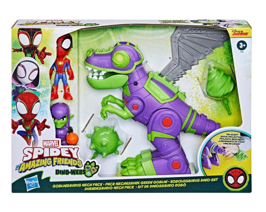 Marvel Spidey and His Amazing Friends Dino-Webs Goblinsaurus Mech Pack - DAMAGED BOX (see pictures)
