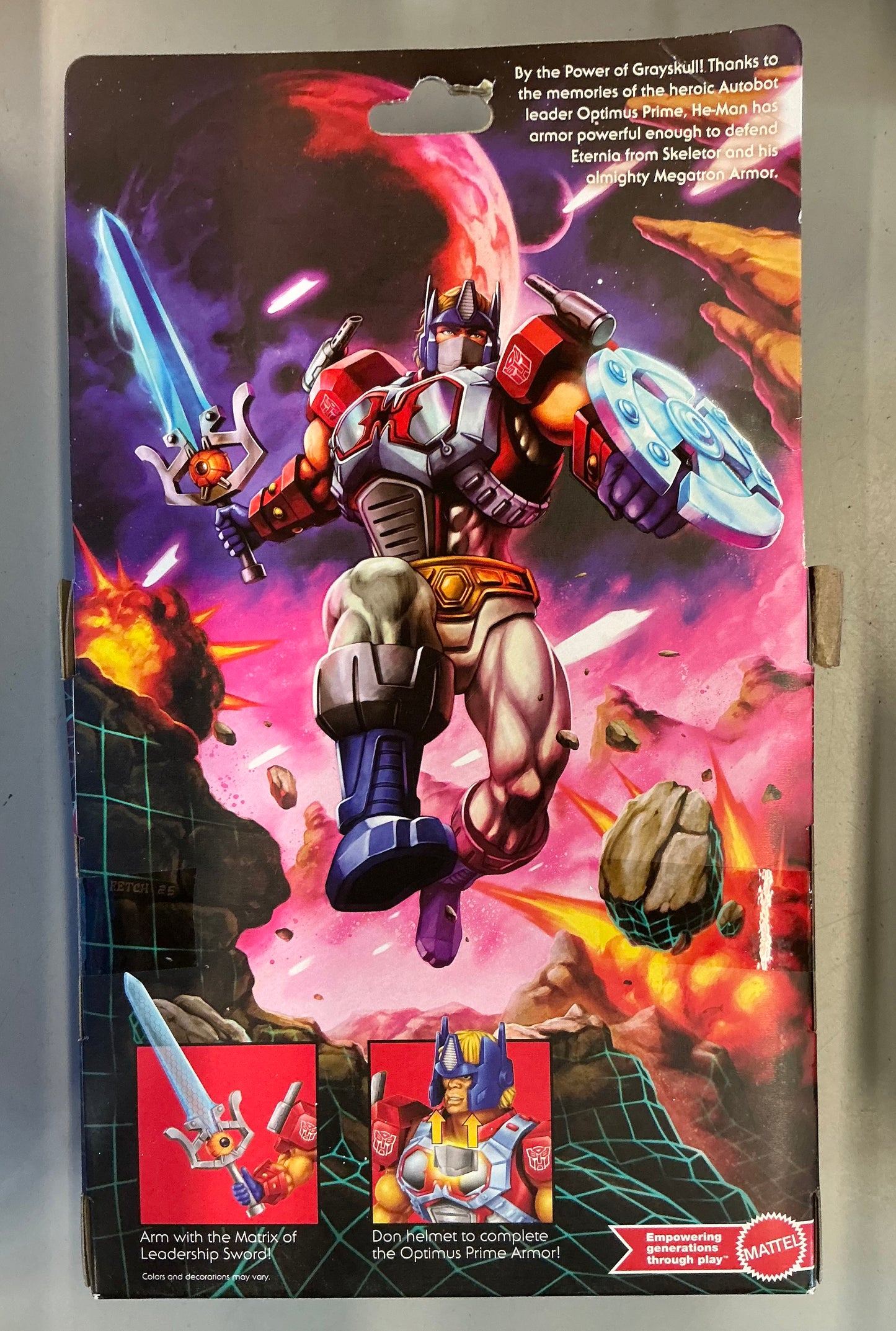 Masters of the Universe Origins x Transformers Optimus Prime Armor He-Man Action Figure, MOTU Toy