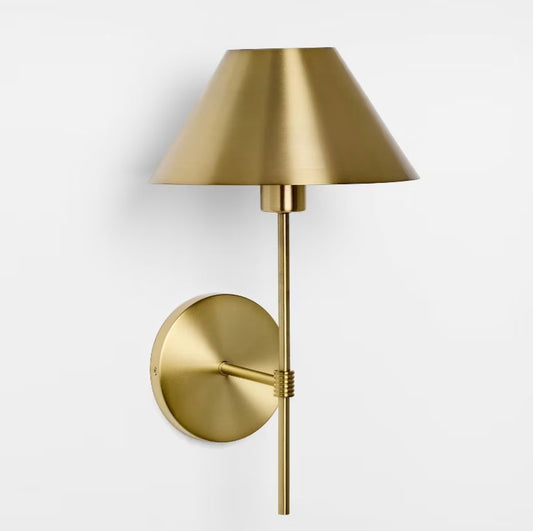 THRIFTY 70 - Metal Wall Sconce Brass - Threshold™ designed with Studio McGee - Open Box - USED/MISSING CORD & REMOTE (See Pictures)- FINAL SALE- NO RETURNS - AS IS