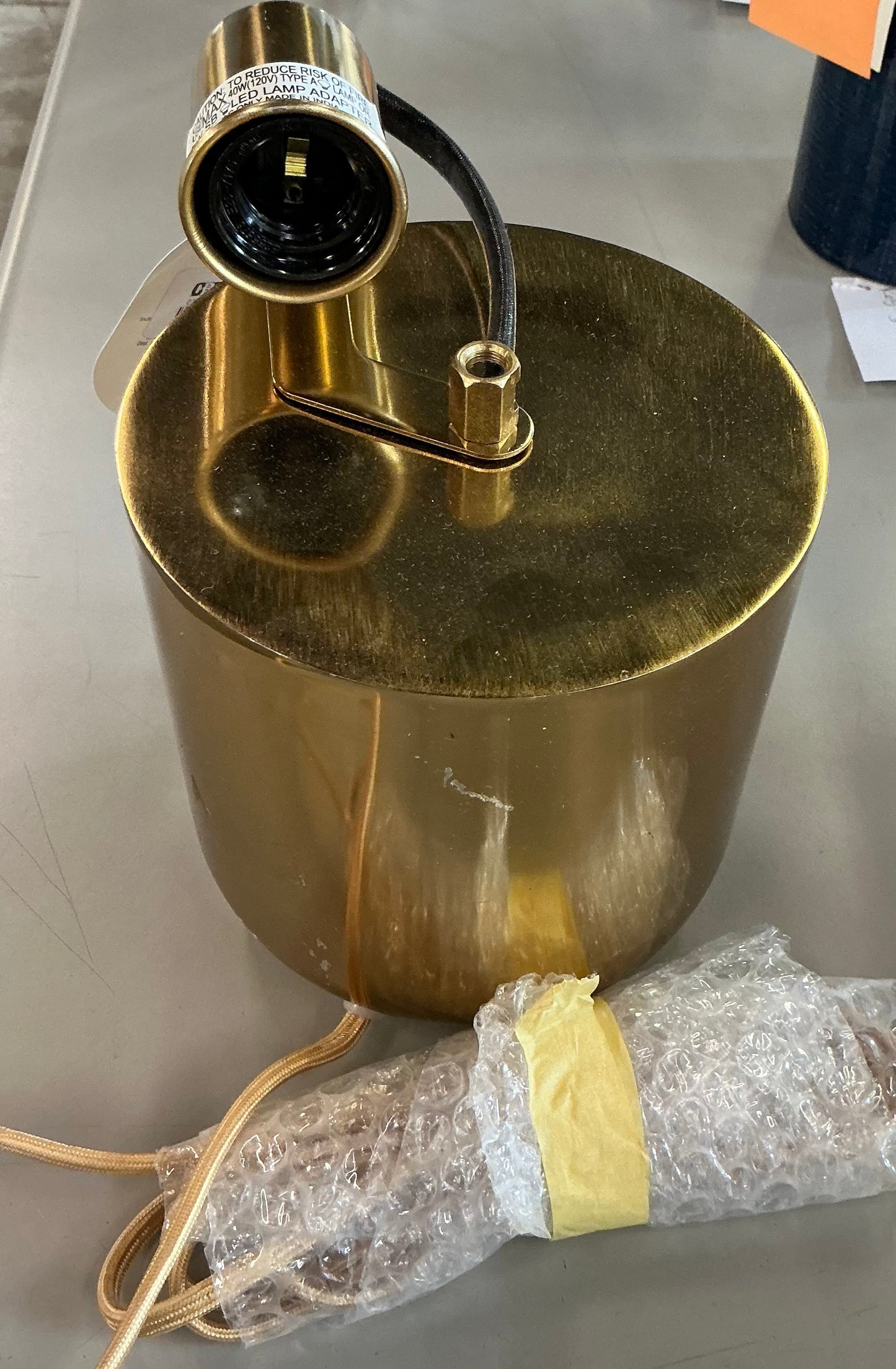 Touch Sensor Table Lamp - Brass - Threshold™ - Missing Top - Minor Cosmetic Damage - AS IS (see pictures)