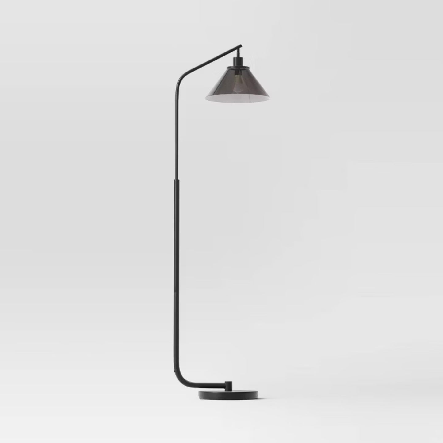 Smoked Glass Floor Lamp Black - FOR PICKUP ONLY