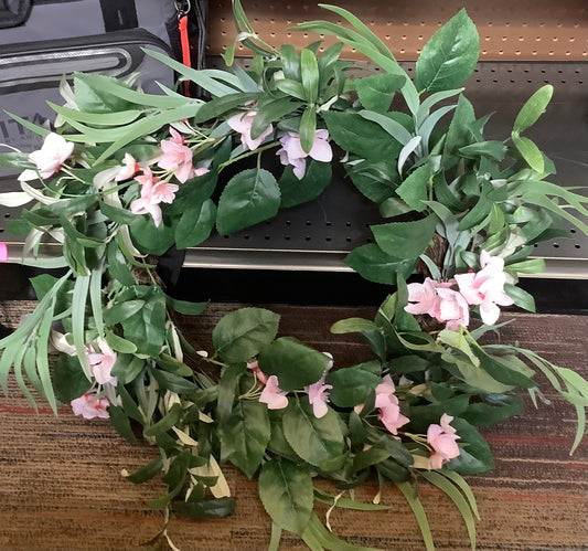 Floral Wreath with Ribbon Purple