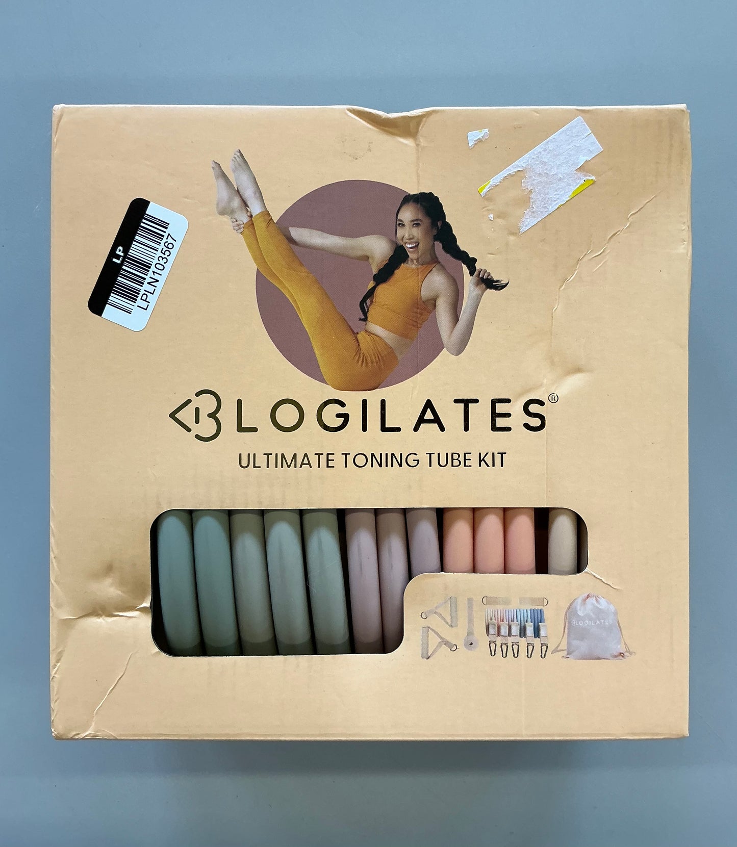 Blogilates Ultimate Toning Tube Kit: TPE Resistance Bands for Legs, Arms, Glutes - Damaged Box (see pictures)