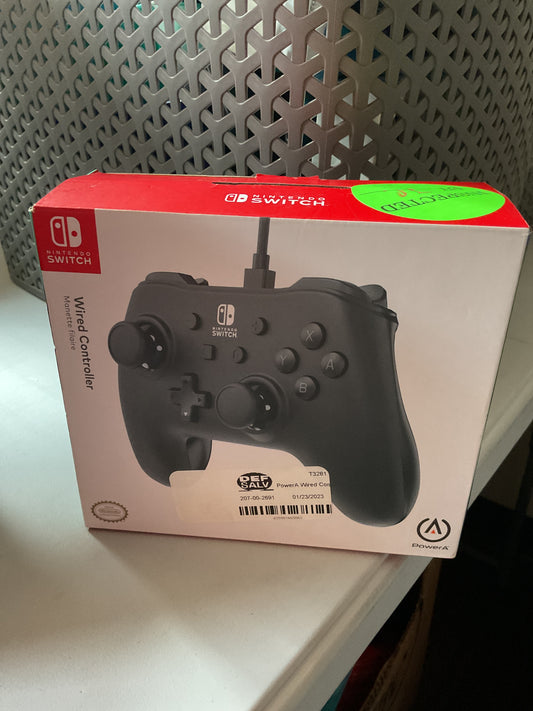 (Clearance) FINAL SALE PowerA Nintendo Switch Black Wired Controller