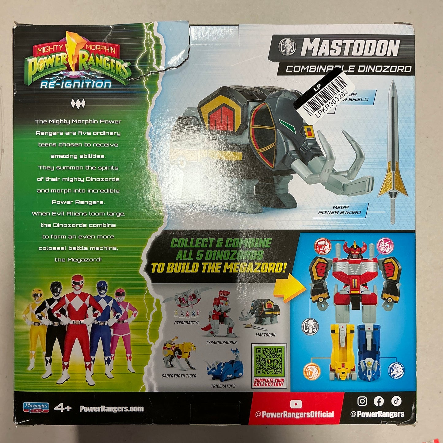 Power Rangers Mighty Morphin Re-Ignition - Mastodon Deluxe Combinable Dinozord - Damaged Box (see pictures)