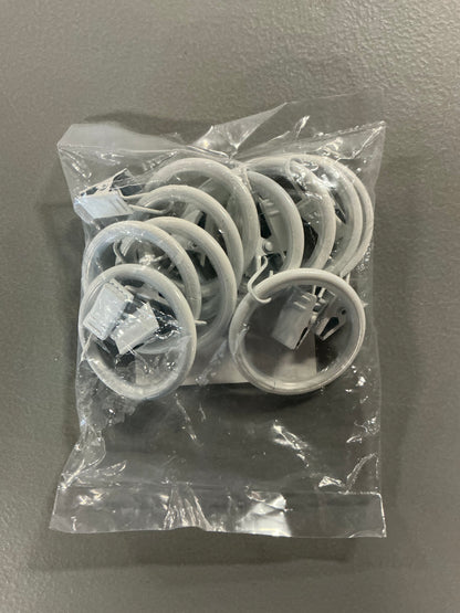 Rod Desyne 1-1/4in Noise-Canceling 10-pc. Curtain Rings- White