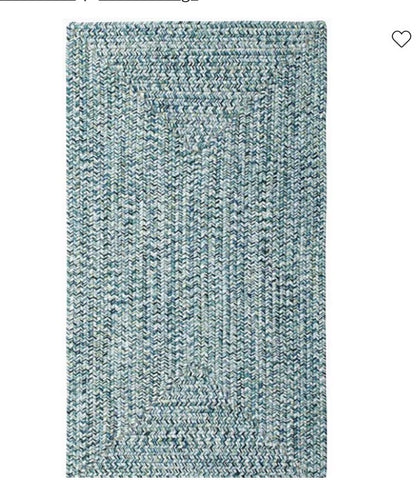 Capel Inc. Sea Pottery Concentric Braided Rectangular Rugs - Sea Glass - 2’x3’