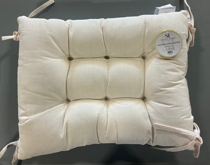Sweet Home Collection™ Rocking Chair Cushion 2 Piece Tufted Non Slip Set of Upper and Lower Cushions in Linen