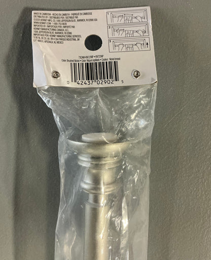 Kenney Twist & Fit 5/8 IN Tension Curtain Rod - Brushed Nickel - 28”X48”
