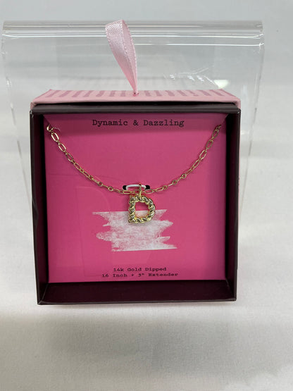 Gold Initial Necklace (AND) - Damaged Packaging (See Pictures)