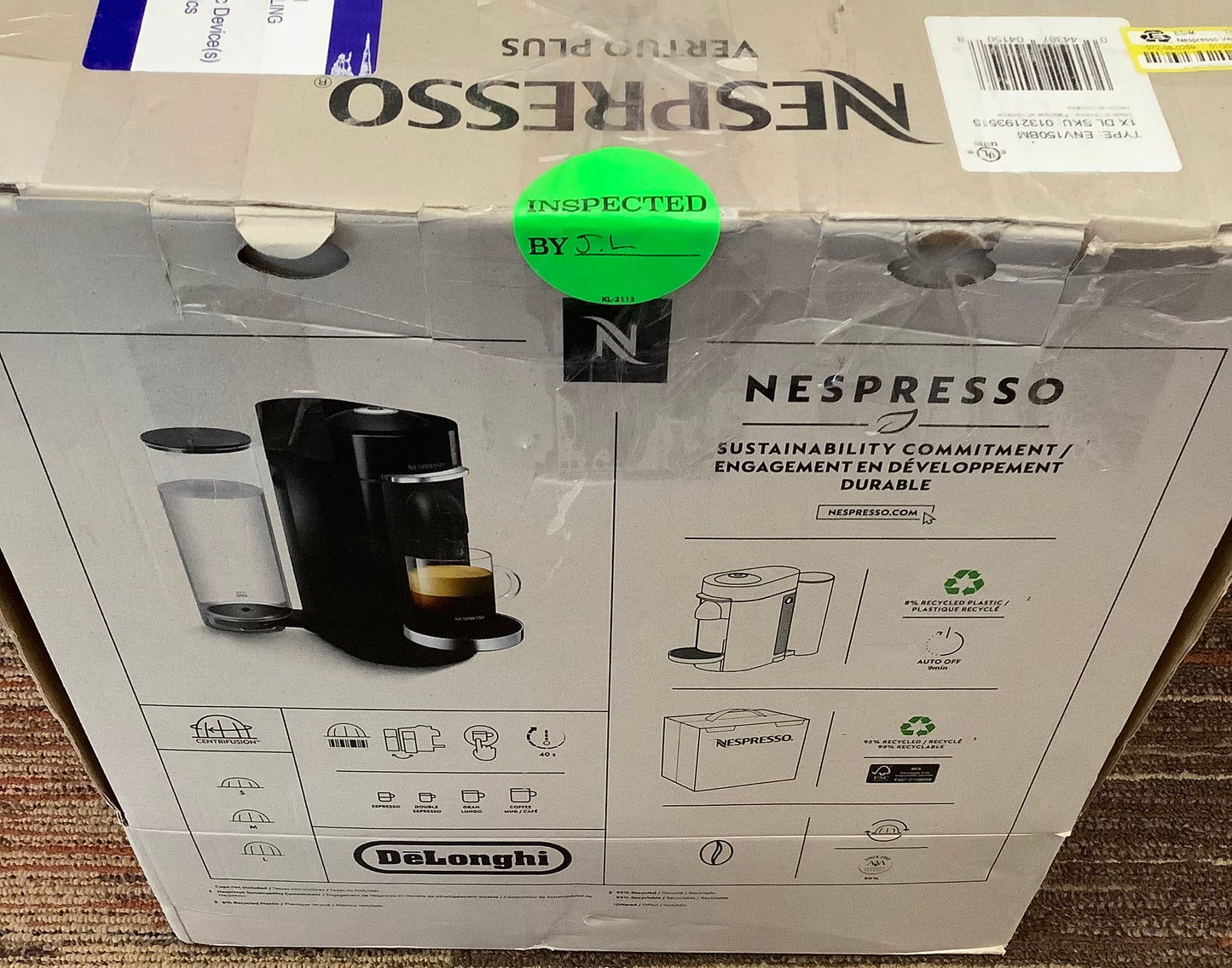 (Clearance )Nespresso VertuoPlus Coffee Maker and Espresso Machine by DeLonghi Black Matte