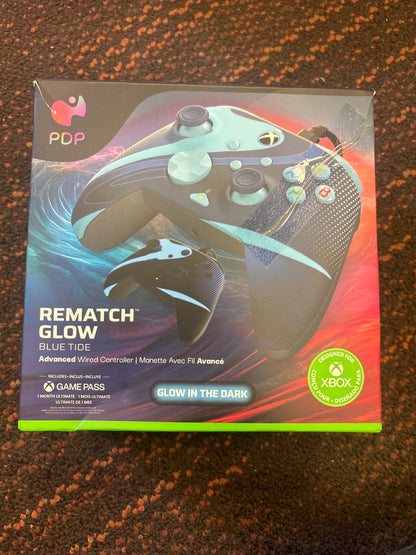 PDP REMATCH GLOW Wired Controller for Xbox Series X|S/Xbox One - Blue Tide OPEN BOX